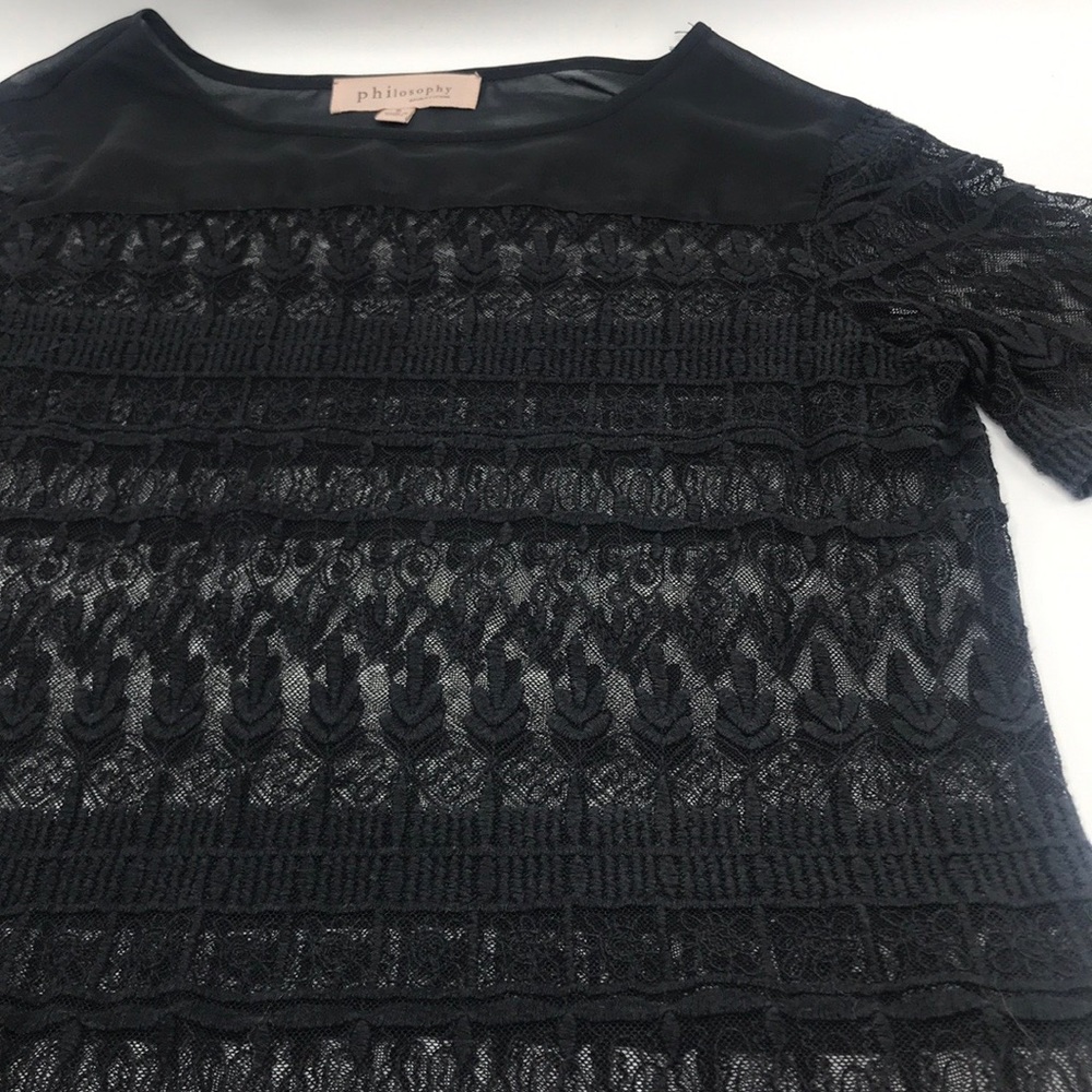 Philosophy Lace & Sheer Top